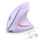 TECKNET Ergonomic Mouse, 2.4G Wireless Mouse Rechargeable, 4800 DPI Vertical Mouse 6-Button Silent Mice with 5 Adjustable Levels DPI, USB Receiver, Cordless Computer Optical Device for Laptop, PC, Mac