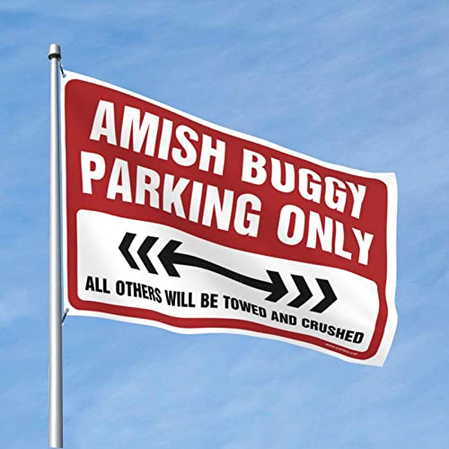 Bandera Amish Buggy Parking de 152 x 244 cm para personalizar tu cuarto universitario