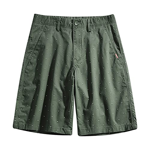 Muscularfit Men's Trendy Print Shorts - Button Elastic Waist Cotton Graphic Shorts for Outdoor Summer Loose Fits 