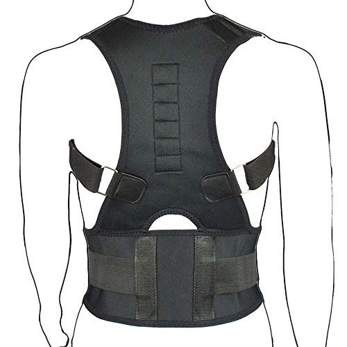 Corrector de Postura Ajustable para Hombres y Mujeres, cinturón de Soporte para Hombros, Espalda y vértebras (Negro)