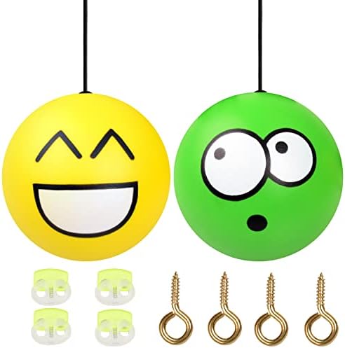 Juyeer Garage Parking Aid for Cars (2 Pack) - Worry Free Parking with This Garage Stopper Ball - High Visibility and Easy to Install Parking Assistant for All Garages Emoticon Ball