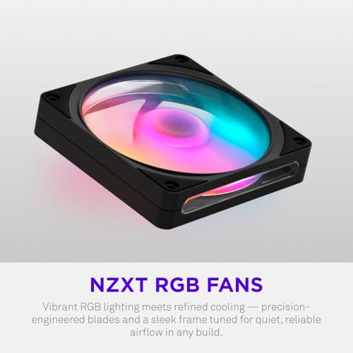 Image of NZXT F120 RGB - 120mm PWM RGB PC Case Fan, 8 LEDs - Black