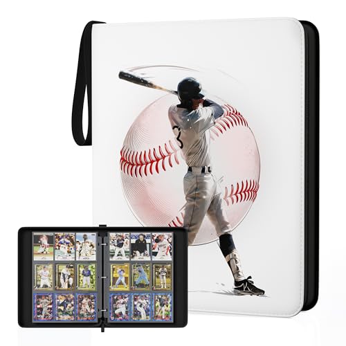 Image of Kabinka 9 Pocket Baseball Card Binder, 900 Standard Cards Sports Card Binder with Zipper, Protective Trading Card Binder Collector Organizer for Baseball Sports Cards TCG (Baseball 1)