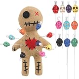 Halloween Voodoo Dolls with Skull Pins Horror Haunted Dolls Ghost Toy Figure for Halloween Party Haunted House Decorations