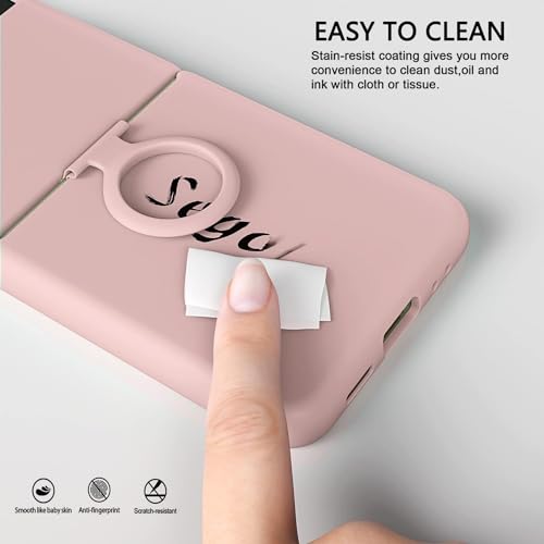 Image of MIDOS Back Cover Compatible with Samsung Z Flip 4 Silicone Case Full Protection Shock Proof Case for Samsung Galaxy Z Flip 4 (Sand Pink)
