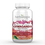Herbologie 100% Pure Ashwagandha Root Extract Capsules - 1000 mg Serving, Natural Adrenal Support...