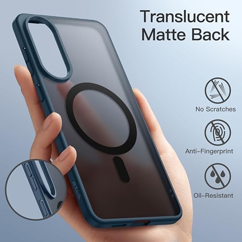 Image of Magnetic Slim Case Cover for Samsung Galaxy S25 Edge 5G (2025), Shockproof Cover with Camera Protection (Translucent Blue with MagSafe)