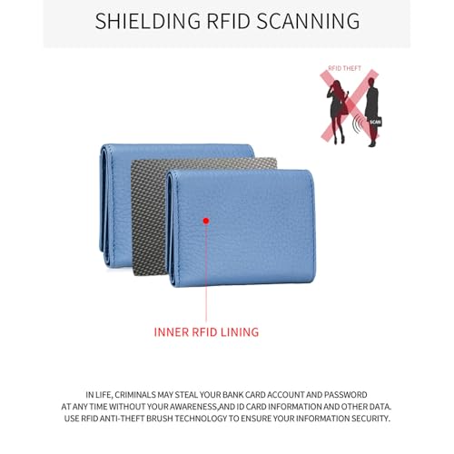 Genuine Leather RFID Blocking Wallet Slim Anti-Credit Card Fraud Card Holder Organizer Folding Purse for Women and Men4