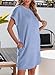 EVALESS Womens Summer Dresses 2025 Fashion Short Sleeve Cute Spring Mini Dress Crewneck Solid Casual Beach Vacation Clothes Tshirt Dresses with Pockets Myosotis Medium Blue