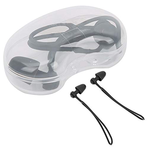 Swimming Ear Plugs with String, Unisex Water Proof Portable Swim Sport Soft Silicone Swimming Earplugs Earmuff for Diving Shower Pool Bath Kayaking