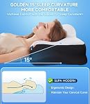 Cooling Cervical Neck Pillow for Sleeping, Contour Side Sleeper Pillow for Adults, Ergonomic Memory Foam Pillow Neck Pain Relief, Stomach Sleeping Pillow with Luxury Cool Cover