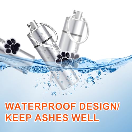 Asaisimg wasserdichte Urnen für Hunde, Asche, kleine Urne, Gedenkanhänger, Schlüsselanhänger, Zylinder, Katze, Hund, Urne für Haustierasche, Einäscherung, Andenken, Asche, Schmuck, 3 Stück