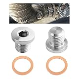 2PCS M12x1.5 Sensor Plug Inner Hex Head with Brass O-Ring,Stainless Steel Sensor Bung Sealing Exhaust System,Universal Car Accessories for Car Truck Motorcycle Exhaust Pipe and Sensor (M12x1.5)