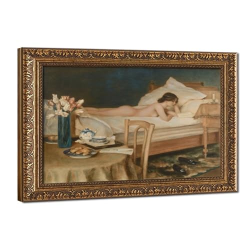 Bookworm 1910 Hermann Fenner Behmer toile avec cadre suspendu pour mur vide