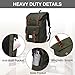 VASCHY Outdoor Hiking Waterproof Rucksack College Bookbag 15.6in Laptop Backpack Green