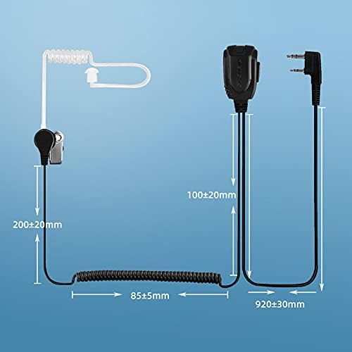 Retevis EAK005 Walkie Talkie Earpiece Compatible with 2 Way Radios Retevis RT619 RT622 RT668 RT24 Baofeng UV 5R 888s eSynic Clearer Sound Two Way Radio Headset with Acoustic Tube Coil Design (2 PCS)