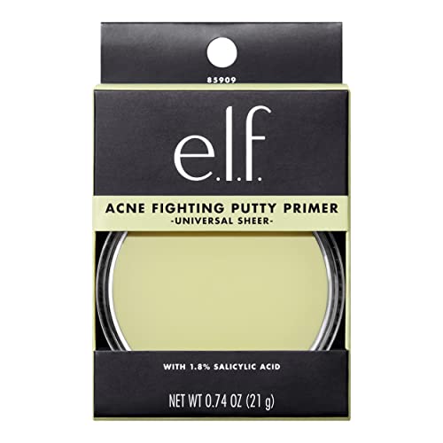 E.l.f. Acne Fighting Putty Primer, Infused With 1.8% Salicylic Acid, Prevents Breakouts & Reduces Redness, Minimizes Pores & Preps Skin, 0.74 Oz (21G) #TOP4