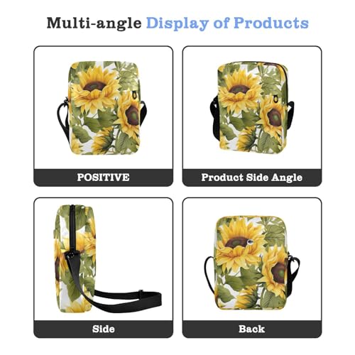 Crossbody Bag Sunflower Messenger Bag for Women Men Purse Shoulder Bag Satchel Bag with Adjustable Strap 214B32964