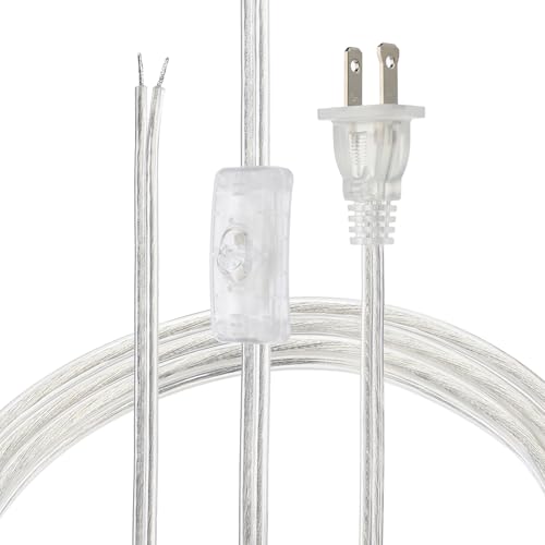 Cordon d'alimentation SPT-2 UL PATIKIL transparent de 3,7 m 18 AWG pour câblage de lampe