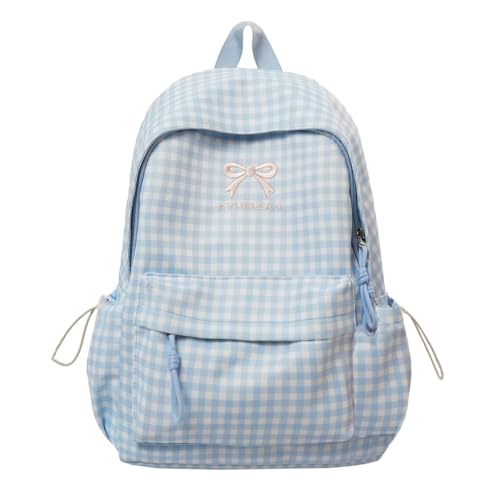 kakarin choyx Mochila feminina japonesa de grade fofa Kawaii, 39 cm, casual, bordada, bordada, bolsa de viagem, Azul, Medium