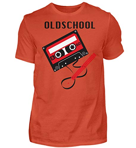 T-shirt homme Oldschool Tape Sunset Orange XL aux finitions soignées