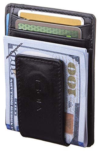 Viosi Money Clip Leather Wallet For Men Slim Front Pocket Credit Card Holder with Powerful Rare Earth Magnets