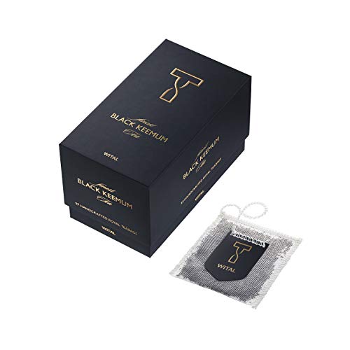 WITAL TEE - BLACK KEEMUM - Schwarzer Tee - Ganze Blätter - 17 Plastikfreie Handgenähte Teebeutel aus reiner Baumwolle Cover
