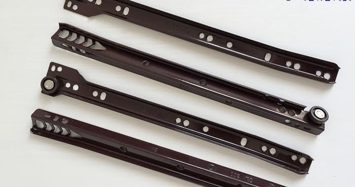 Generico Coppia Guide SCORREVOLI A Rullo per CASSETTI Marroni Portata 25 kg - Dimensione Disponibile: profondità 500 mm