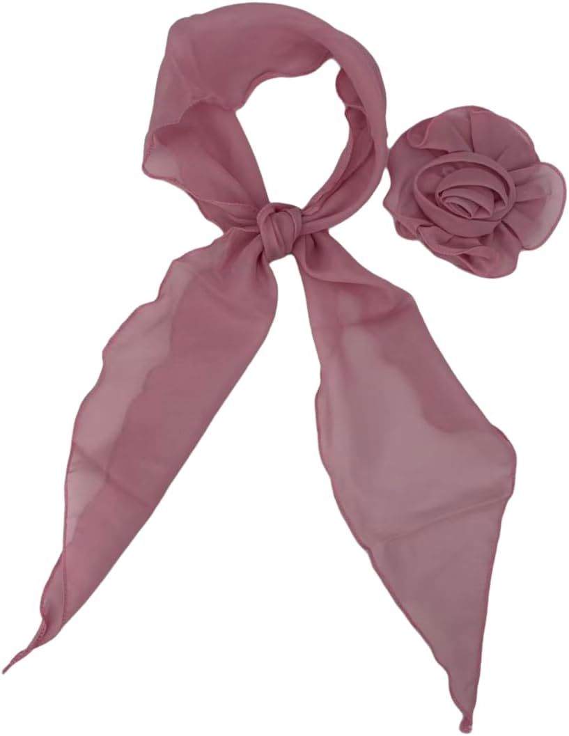 Women's Soft Long Neck Scarf with Removable Flower image 4