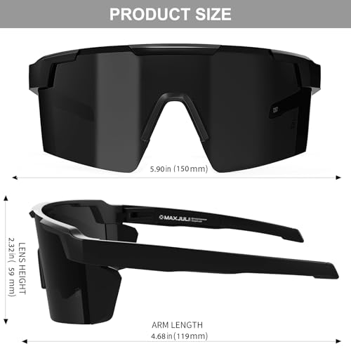 MAXJULI XL Z87 Sunglasses for Big Wide Heads Men TR90 Ultralight UV400 Protection Glasses Z82254