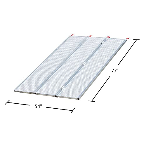 Black Widow Aluminum Folding ATV Ramp w/ Extra Wide Punch Plate, 1,500 lbs Capacity, 6’ 5” - Heavy-Duty Loading Ramp for Trucks and Trailers
