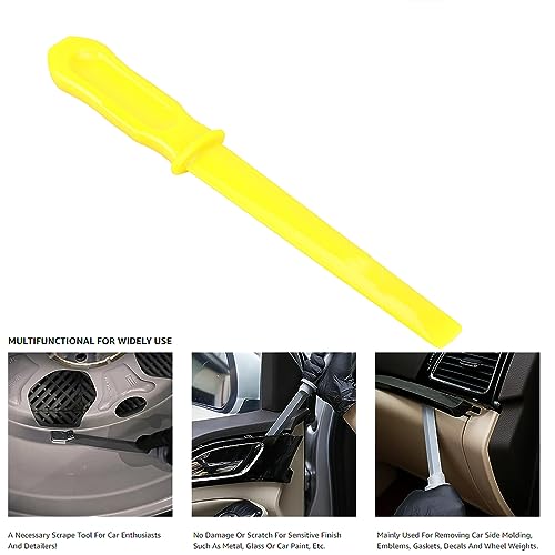 Image of 2 Pack Wheel Weight Remover Non-Marring Plastic Chisel Scraper with Long Handle Grip Wheel Weight Removal Tool for Adhesive Stick on Wheel Weights Car Truck SUV Tire Balancing Wheel Weights