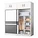 Yuefensu Armario Armario Puerta corredera Pequeño Apartamento Moderno Minimalista Casa Dormitorio Armario en Alquiler Armarios De Madera (Color : White, Size : 200x50x120cm)