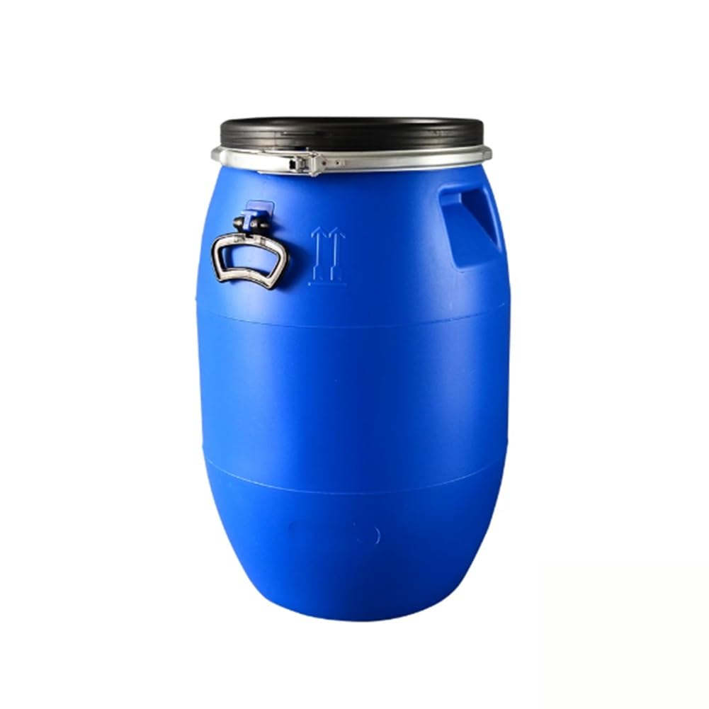 GZHERVICES Large Plastic Blue Open Top Storage Barrel Drum Keg With Lid And Latch Ring, Open Head Lab Pack Drum Made Of Durable, For Shipping And Storage