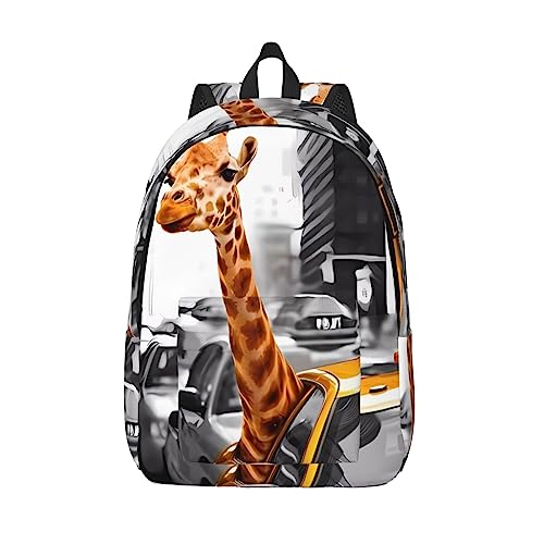 Sac à bandoulière toile imprimé girafe New York noir solide et ultra léger