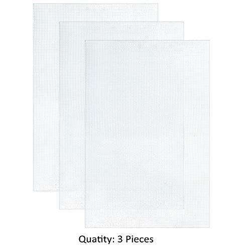 image for Pllieay 3 Pieces Big Size Mesh Plastic Canvas Sheets for Embroidery, A