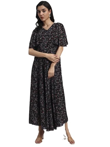 Image of HELLO DESIGN Women V-Neck Solid Maxi Dresses