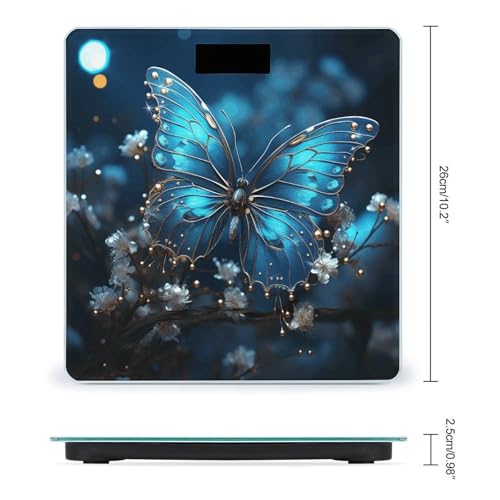 Báscula digital corporal Blue Butterfly and Moon de alta precisión miniatura 2