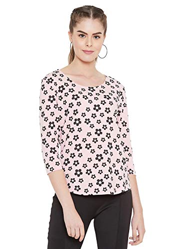 Image of GRITSTONES Women 3 /4 Sleeves Flower Printed Boat Neck Top