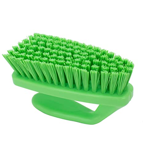 Image of SPARTA Scrub Brush with Iron Shaped Handle and Stiff Bristles, Heavy Duty Scrubber Brush for Kitchen, Bathroom, Shower, Tile, Sink, Carpet and Bakepans, Polypropylene, 6 Inches, Lime, (Pack of 6)