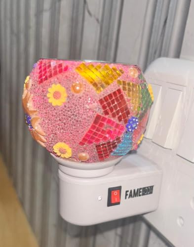 Image of Kapur Dani Camphor Electric Diffuser for Home Fragrance /Kapoor Dani Night Lamp /Multi Functional Essential Oil Camphor Burner Diffuser Electrical with On /Off Switch (Multicolor)