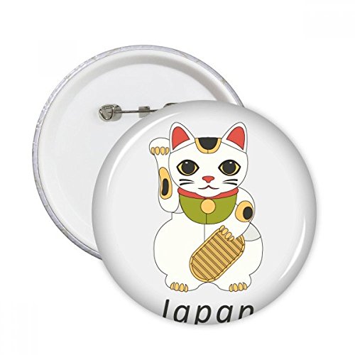 Lucky Cat Pins Badge x5 en métal bouton de décoration japonaise taille L