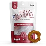 DR.PETRA Turkey CHEWKY, Turkey Tendon for Dogs, Rawhide Free Chews Long Lasting, Hypoallergenic Dog Treats, Natural Dog Snack (Ring(Small), 8 Count, 4.24 oz)