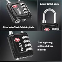Diyife TSA Gepäckschlösser, TSA Zahlenschloss 4 Stellig, 2 Stück Schwarz – Ansicht 5