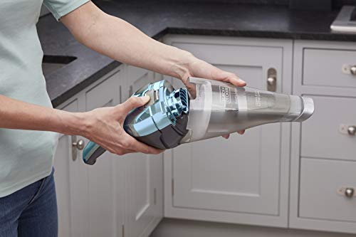 BLACK+DECKER - Aspirateur à Main Sans Fil DUSTBUSTER Rechargeable 7,2V - Aspi Compact et Puissant 15,5 AW - Autonomie 17 min - Batterie Lithium-ion - Capacité 385 ml - Bleu Chrome - NVC220WBC-QW - Image 6
