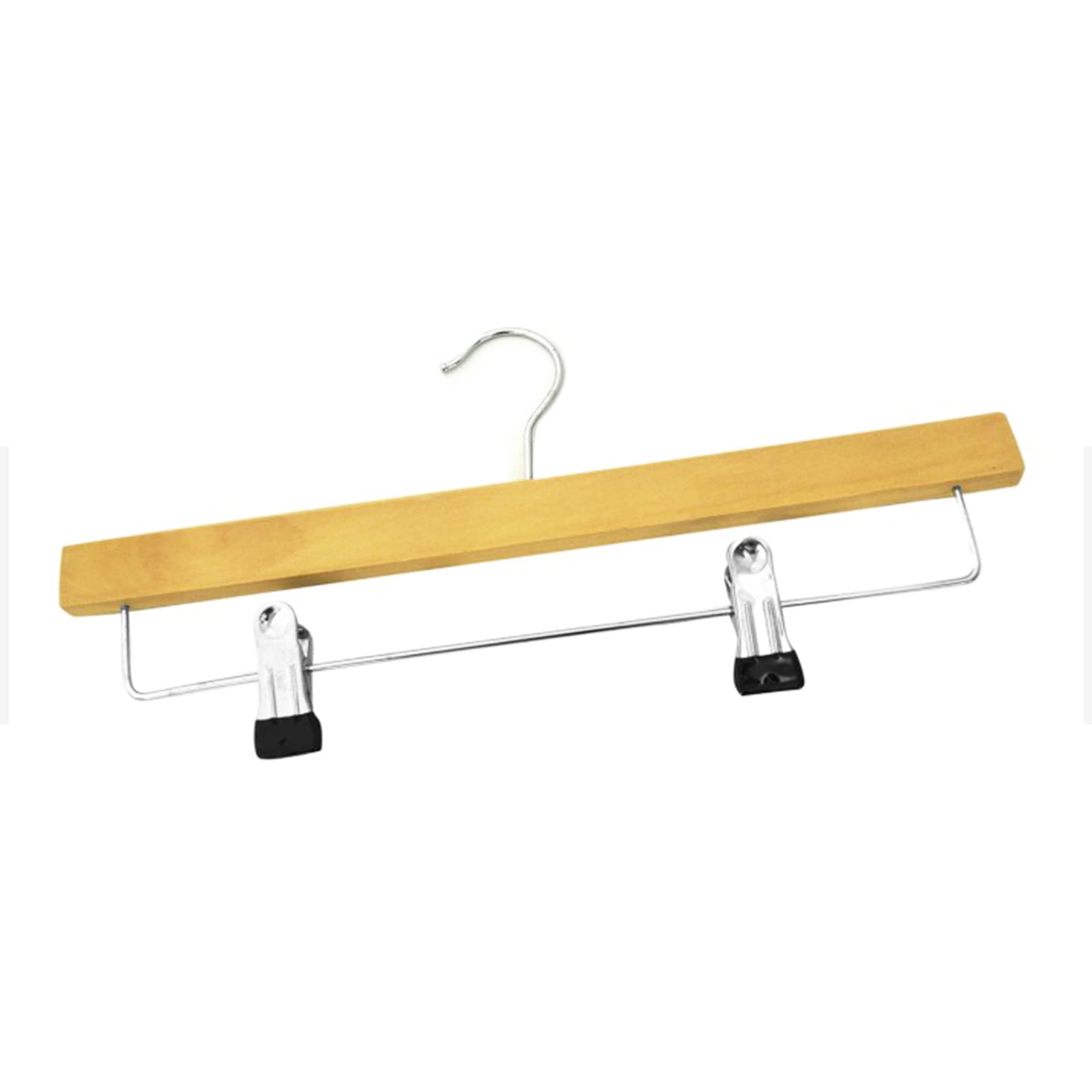 50x Wooden Trouser, Skirt Hangers With Clips, Coat Clothes Hangers