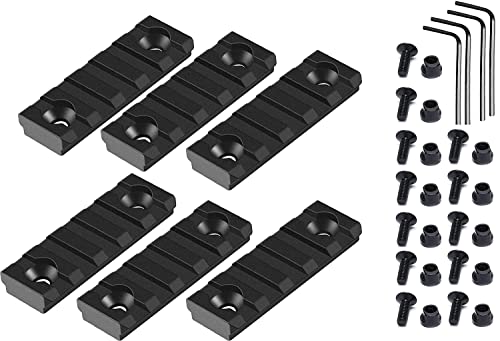 Gotical 5 Slots Aluminum Key mod Rail Section for Key mod Five Slots Key mod Rail Picatinnii Rail Section (Pack of 3-6 PCS 5 Slots)
