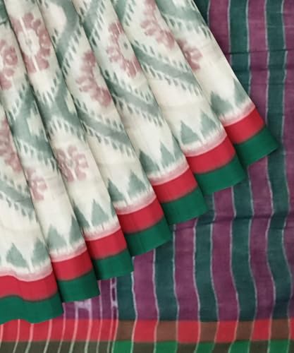 Image of Nuapatna Cotton Saree of Odisha Ikkat Orissa Traditional Handloom Sari | Bomkai | Pata | Nuapatana | sambalpuri saree | khandua patta sare | without Blouse S8