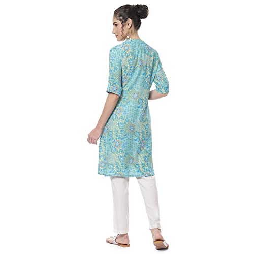 Image of Rangriti Purple Liva Straight Kurta for Women
