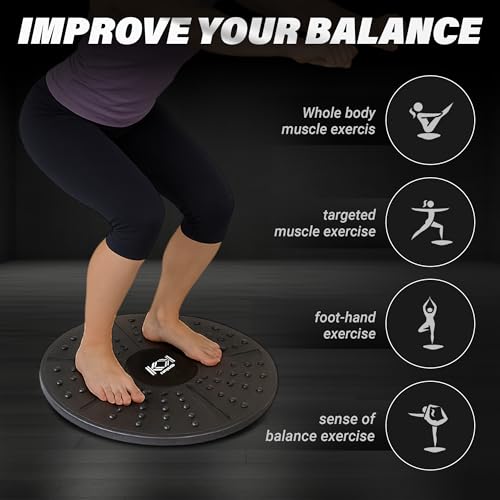 KK Balance Board Non Slip Surface 40cm Wobble Board for Training, Exercise, Gym and Rehabilitation. Excellent Balancing Training Equipment for Men and Women - Image 5